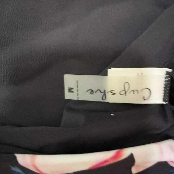 Women CUPSHE Floral Print Shoulder Straps Bikini Beach Set in Black Size Medium - Picture 8 of 8